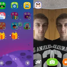 Ekran z ikonami aplikacji, podwójne odbicie chłopaka i interfejs połączenia. Jak usunąć kontrolę rodzicielską na Androidzie?