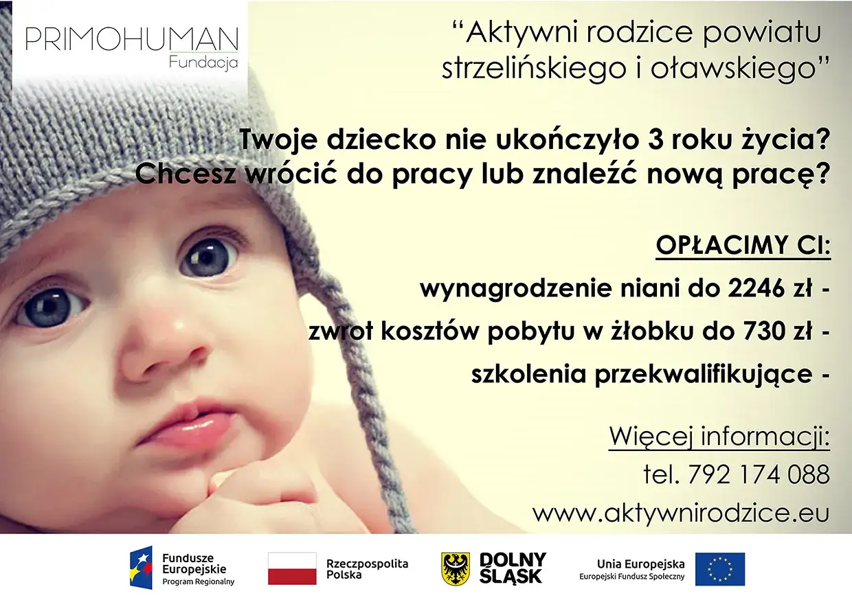 Aktywni rodzice, dowiedzcie się, ile płacą za opiekę nad dzieckiem! Wynagrodzenie niani do 2246 zł, zwrot kosztów żłobka do 730 zł.